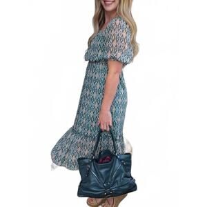 Lucky Brand Blue and White Midi Skirt